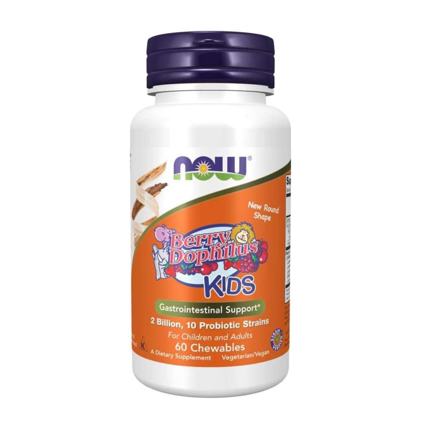 Витамины для детей Now Foods Berry Dophilus в жевательных таблетках №60 (CO003904)