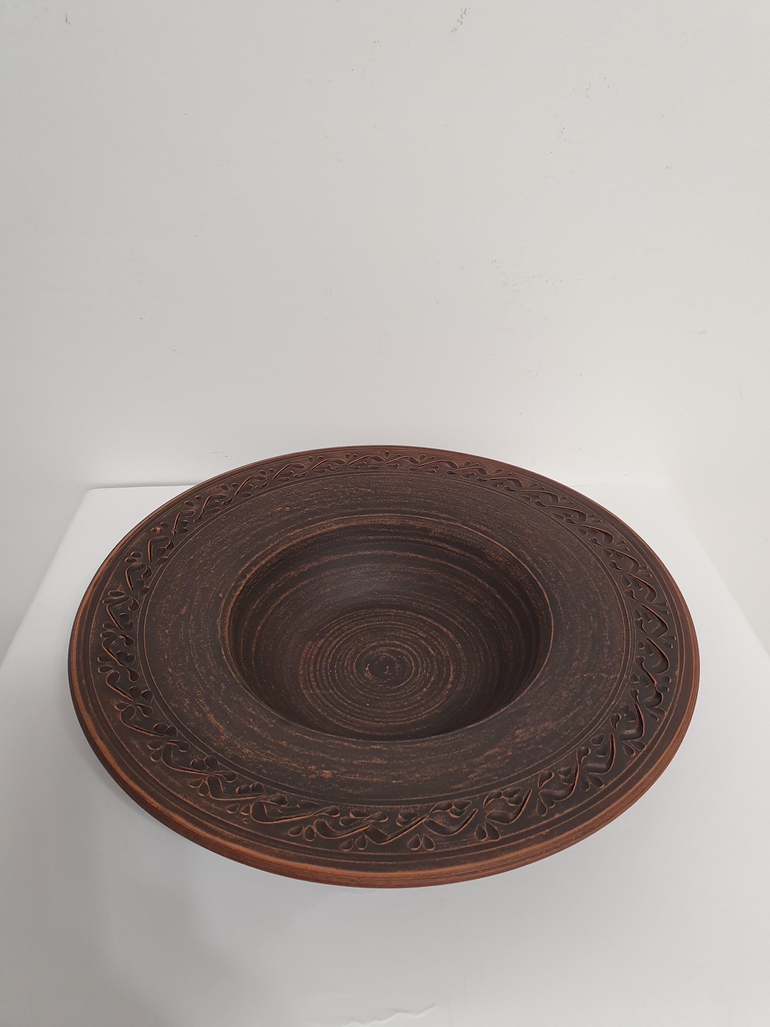 Тарілка для пасти і різотто з червоної глини (4007) - фото 3 Тарілка для пасти і різотто з червоної глини (4007) - фото 3