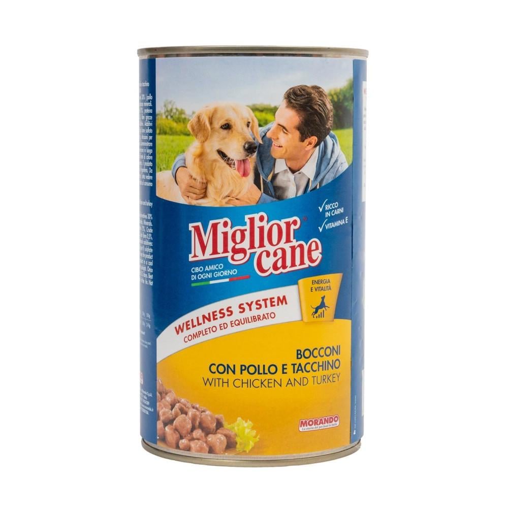 Корм влажный Migliorcane для собак с курицей и индейкой 1,250 кг (8007520011549)