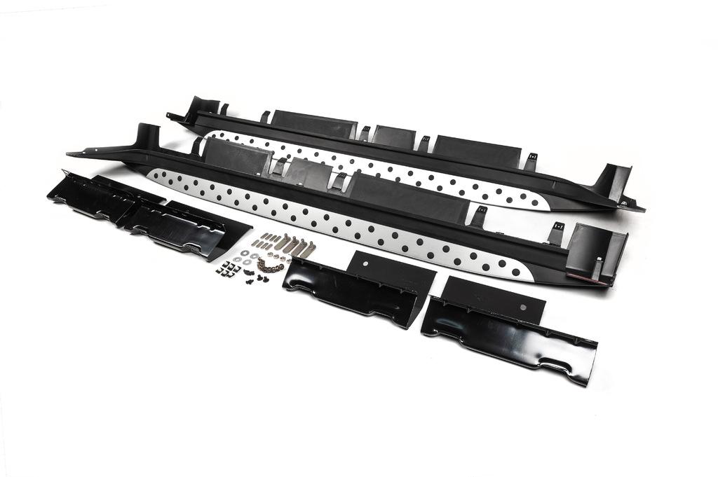 Боковые пороги OEM-BMW-V1 Niken для Hyundai IX-35 2010-2015 гг. алюминий/пластик