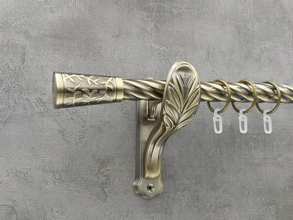 Карниз Quadrum Севілія кручена штанга одинарний ретро 25 мм 200 см Антик (262041506)