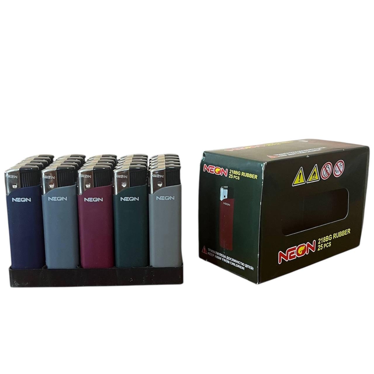Запальничка одноразова NEON 218BG Каучук п’єзо 25 шт. (00000006675)