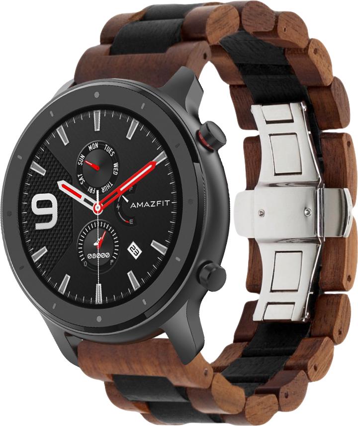 Ремешок деревянный WoodLock для Amazfit GTR 47 мм Black/Brown (28678-26) Ремешок деревянный WoodLock для Amazfit GTR 47 мм Black/Brown (28678-26)