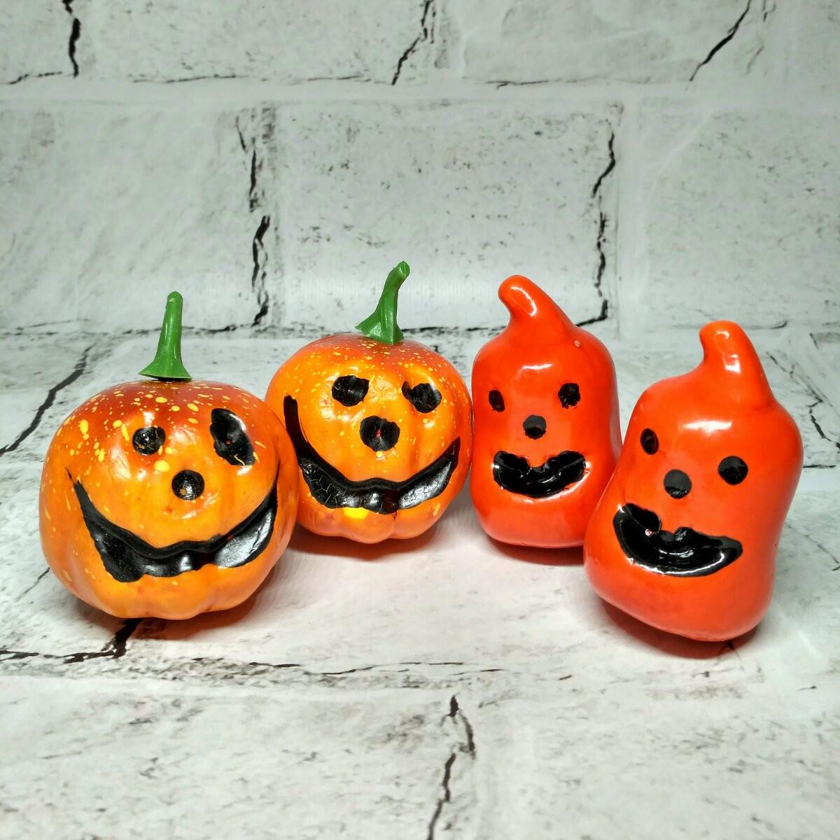 Декоративная тыква декор на Хэллоуин 4 см 4 шт. Оранжевый (9223-043)