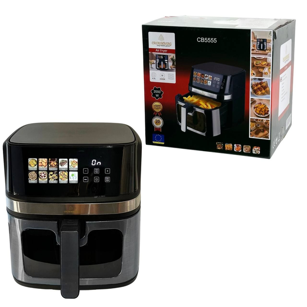 Аерофритюрниця безолійна Crownberg CB-5555 8.5 л Чорний (GR-05070) Аерофритюрниця безолійна Crownberg CB-5555 8.5 л Чорний (GR-05070)