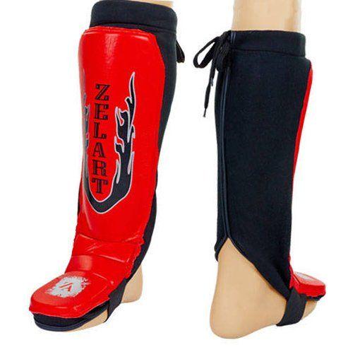Защита для голени и стопы Zelart Муай Тай ZB-7024 XL Синий (37363031)