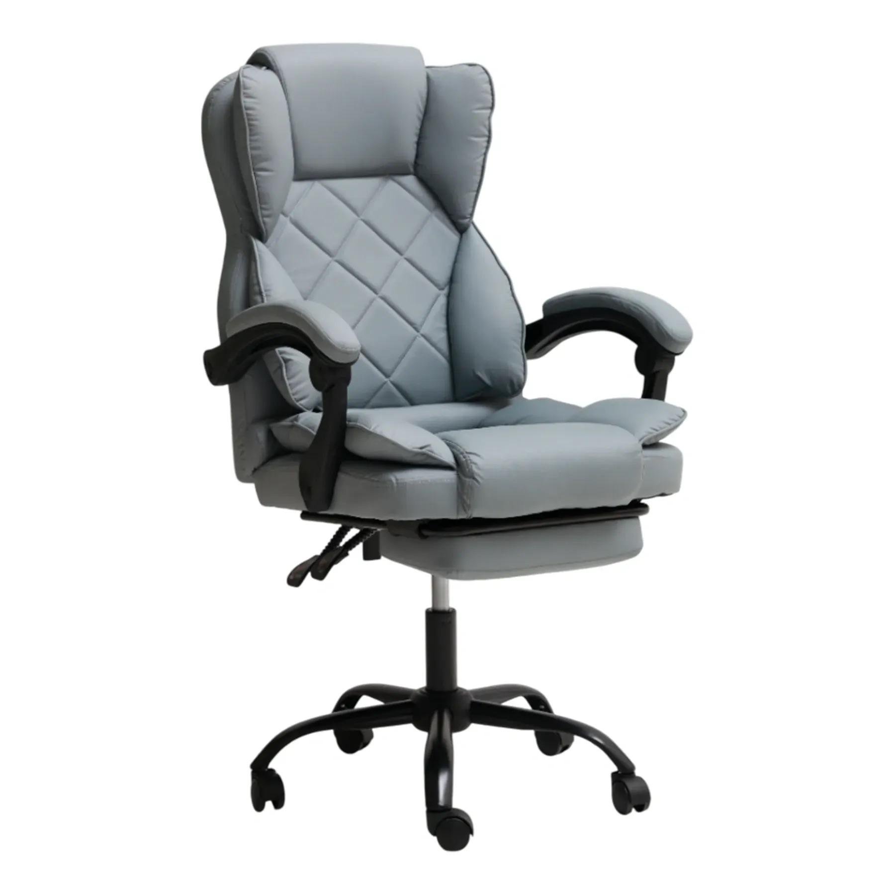 Кресло компьютерное из экокожи усиленное Серый (381925)