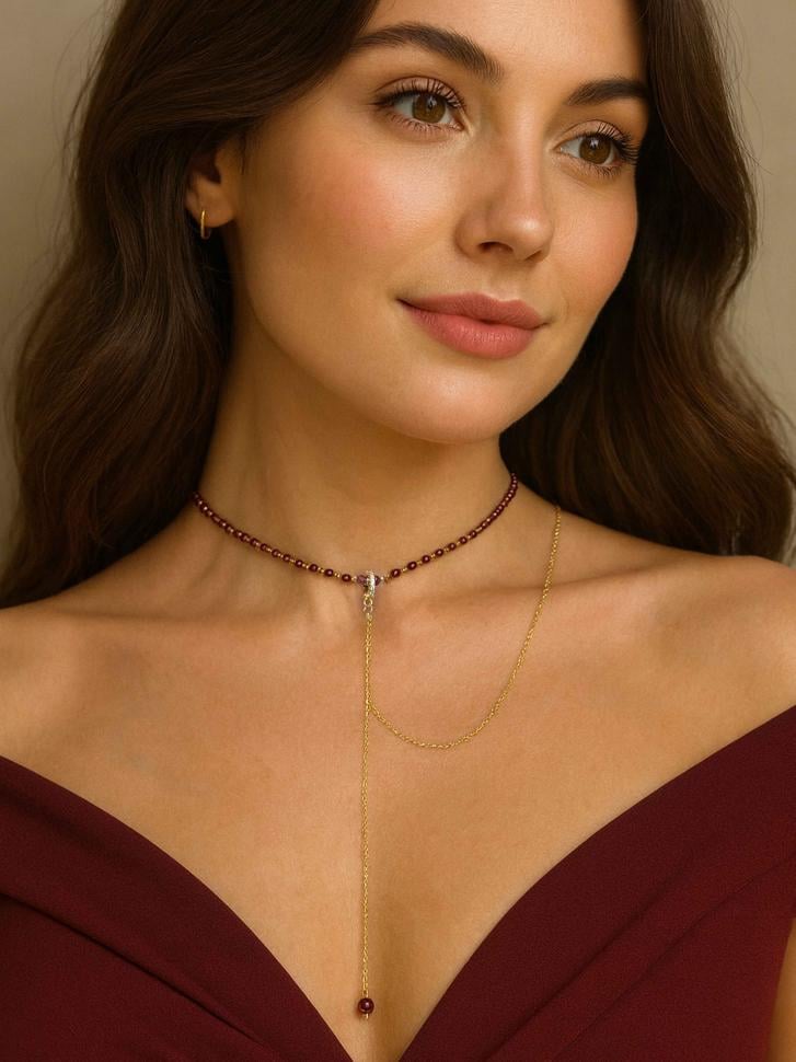 Кольє-краватка з гранату (5522) - фото 5 Кольє-краватка з гранату (5522) - фото 5