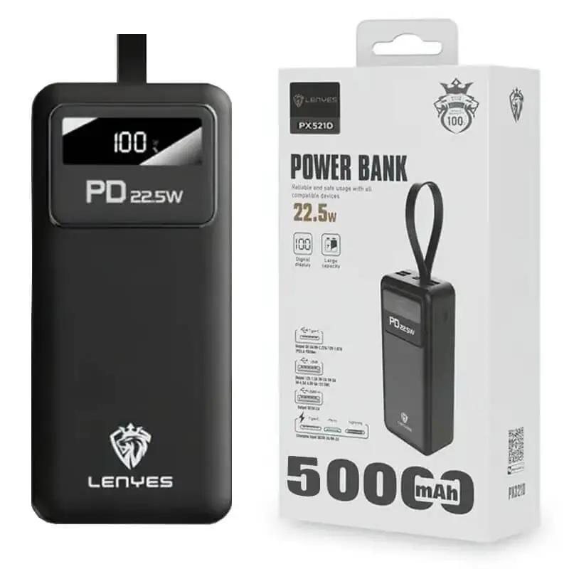 Повербанк Lenyes PX521D 50000 mAh 22,5 Вт Чорний - фото 2