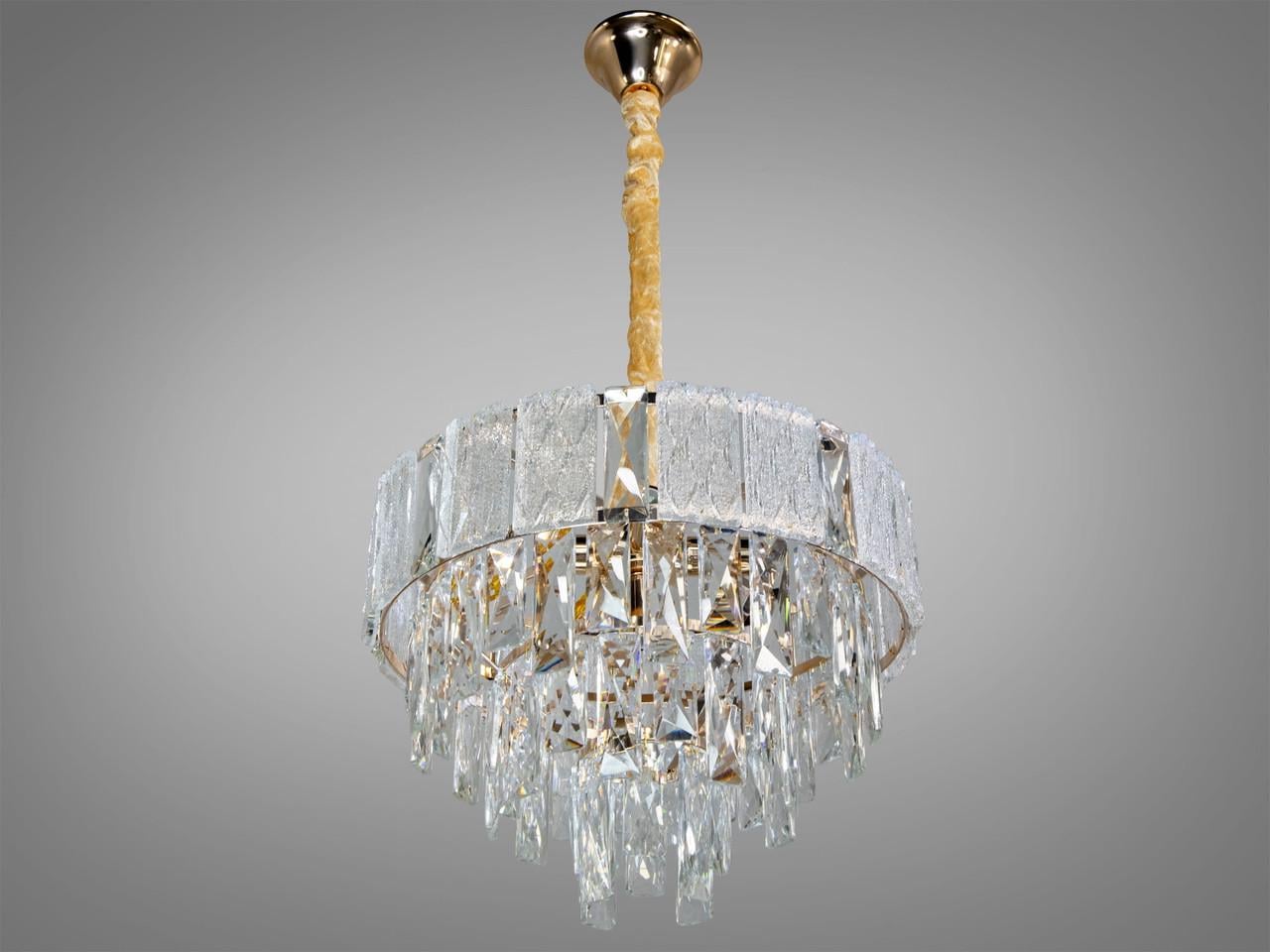 Люстра светодиодная хрустальная в спальню 327-400GD-LS на 5 ламп Золотой (2580315115)