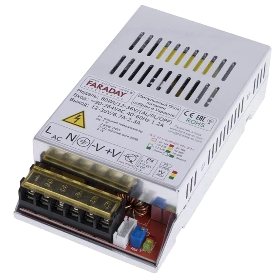 Блок живлення Faraday Electronics 80Wt/12-36V/ALU 11,8-37,5В 6,7-2,7А (2864529438)