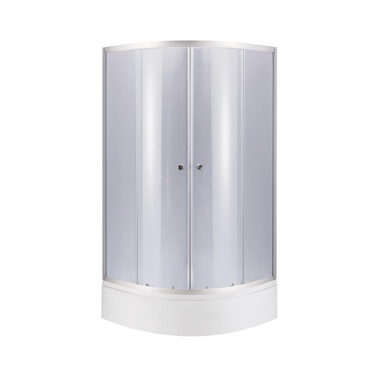 Душевая кабина Lidz Latwa SC80x80.SAT.MID.GR полукруглая/стекло тон 4 мм и душевой поддон Kapielka ST80x80x26 с панелью (3137794479)