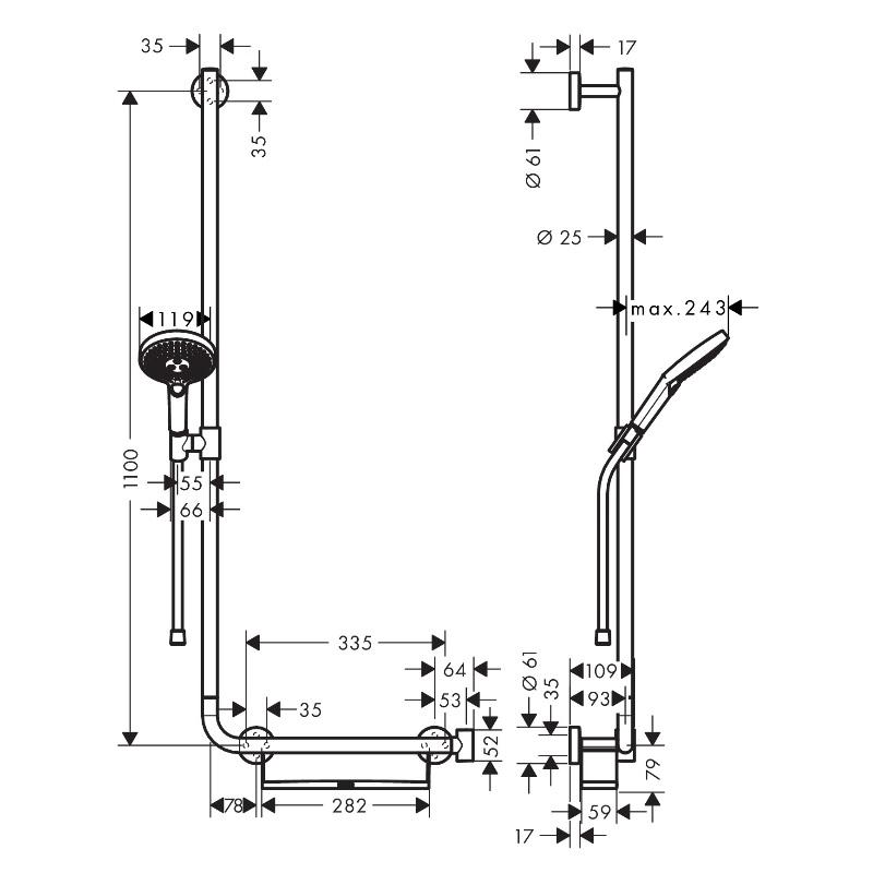 Душовий комплект Hansgrohe Raindance Select S 26324000 із штангою Хром (111941) - фото 6