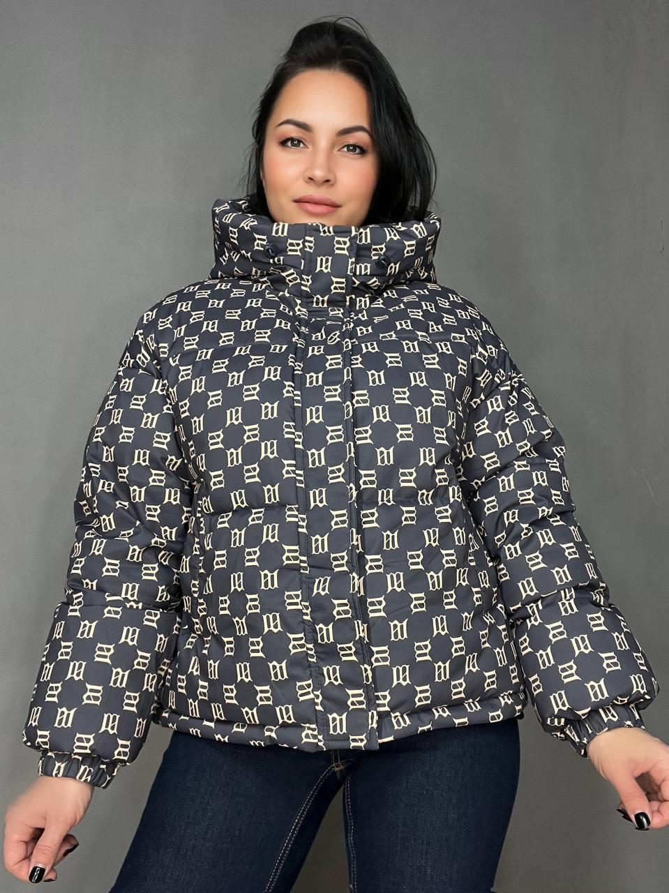 Куртка женская оверсайз демисезонная HAIZIYUAN 192 с капюшоном с узором L Графитовый (3267) Куртка женская оверсайз демисезонная HAIZIYUAN 192 с капюшоном с узором L Графитовый (3267)