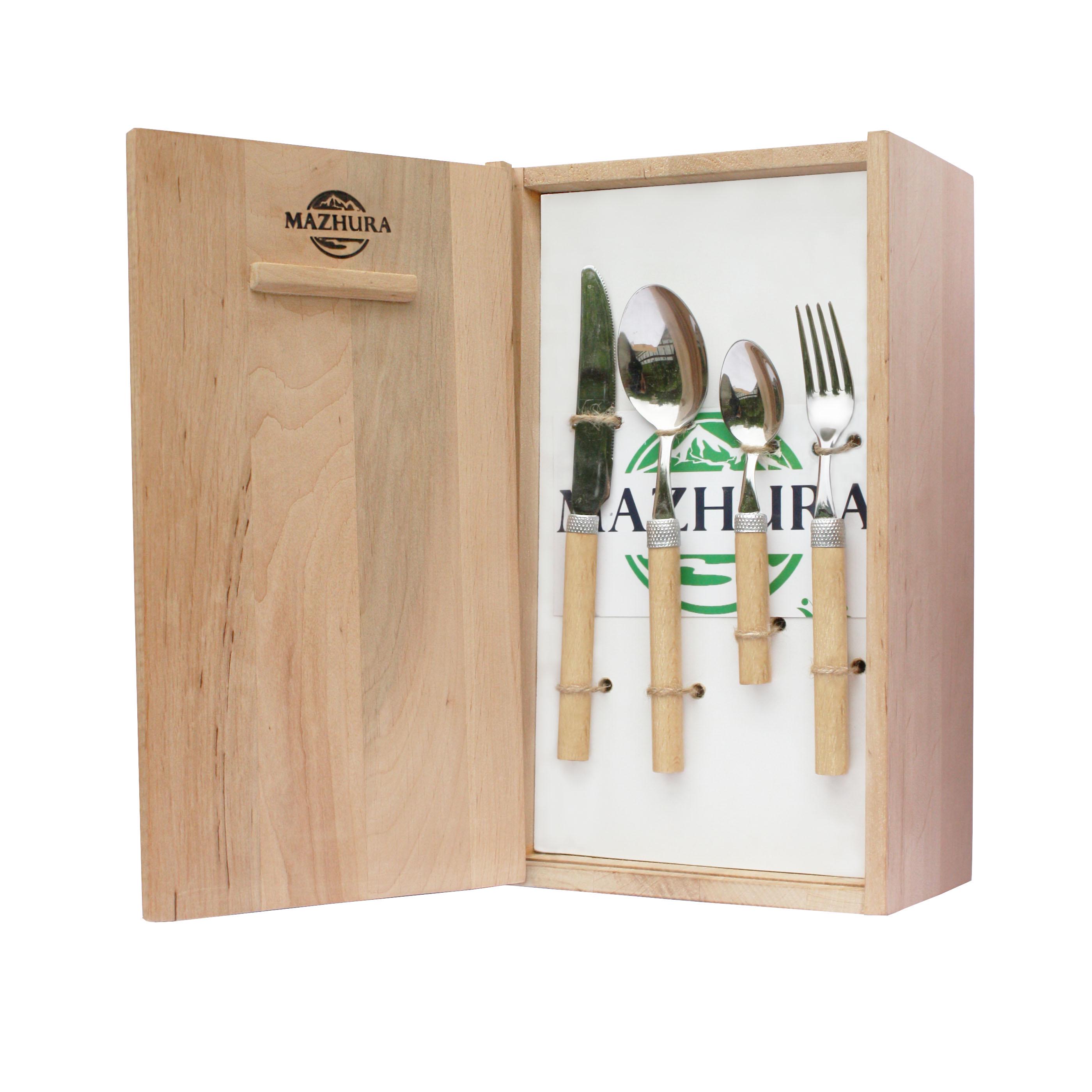 Набор Mazhura Beech Wood столовых приборов в деревянной упаковке 24 пр. (mz505921)