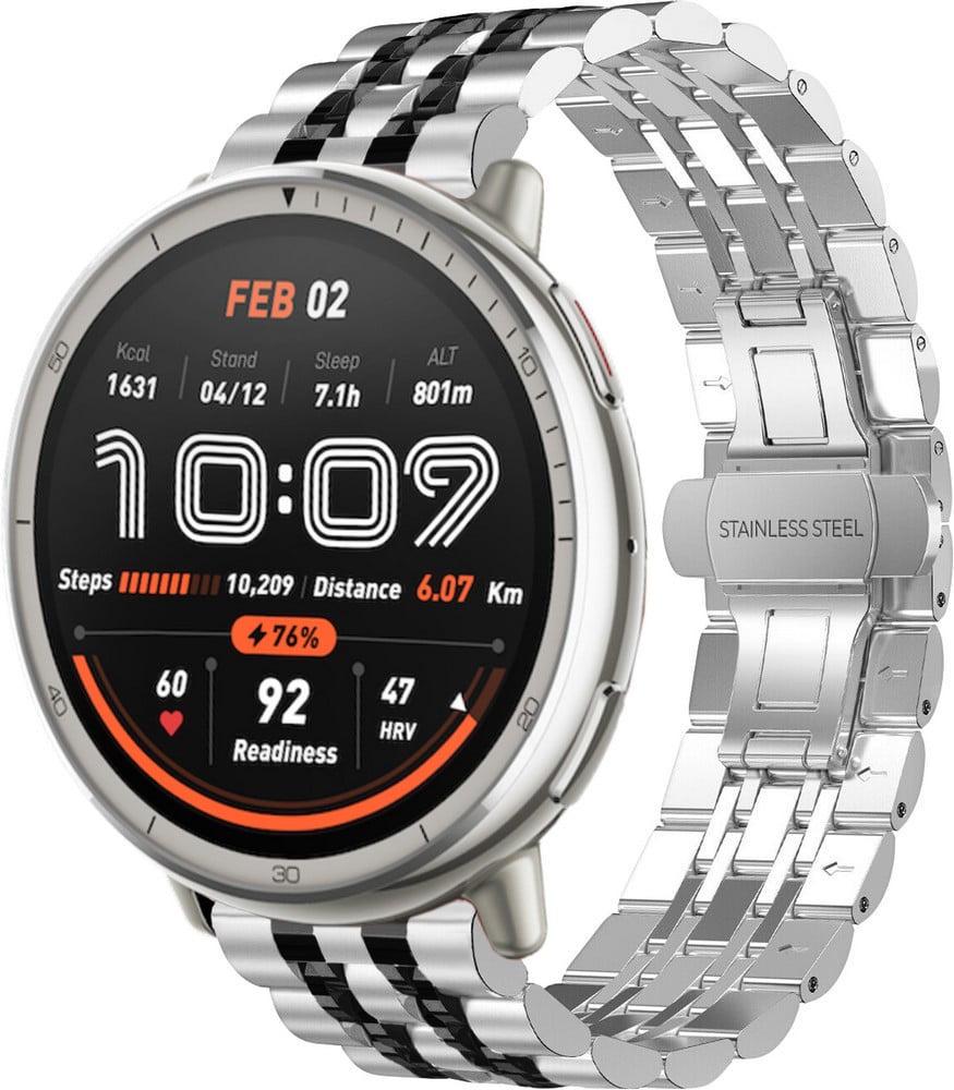 Браслет металлический Spinye Line для Amazfit Active 2 Round Silver Black (42106-69)