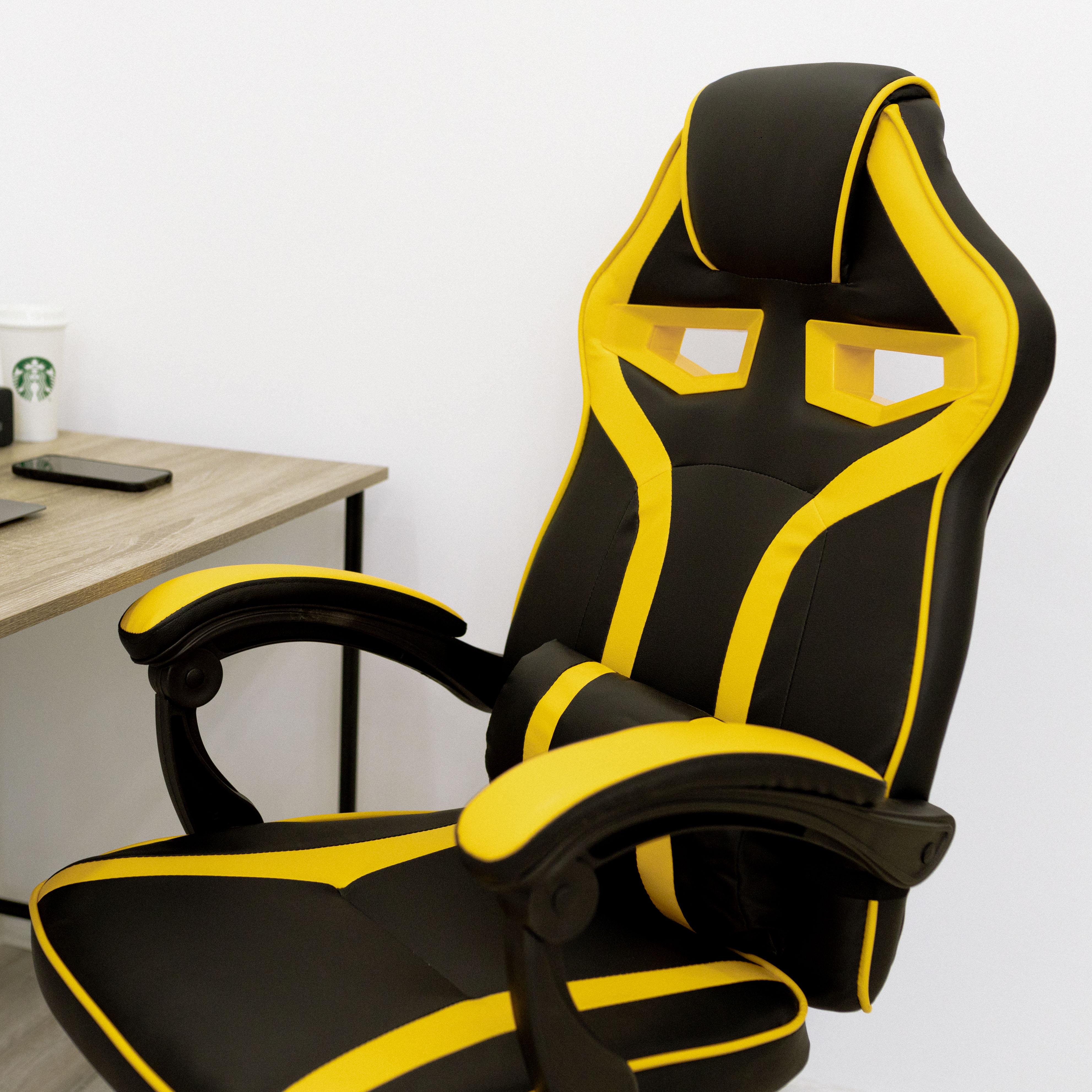 Крісло комп'ютерне геймерське 4Points NT з подушками для дома та офісу Жовтий (40015) - фото 7 Крісло комп'ютерне геймерське 4Points NT з подушками для дома та офісу Жовтий (40015) - фото 7