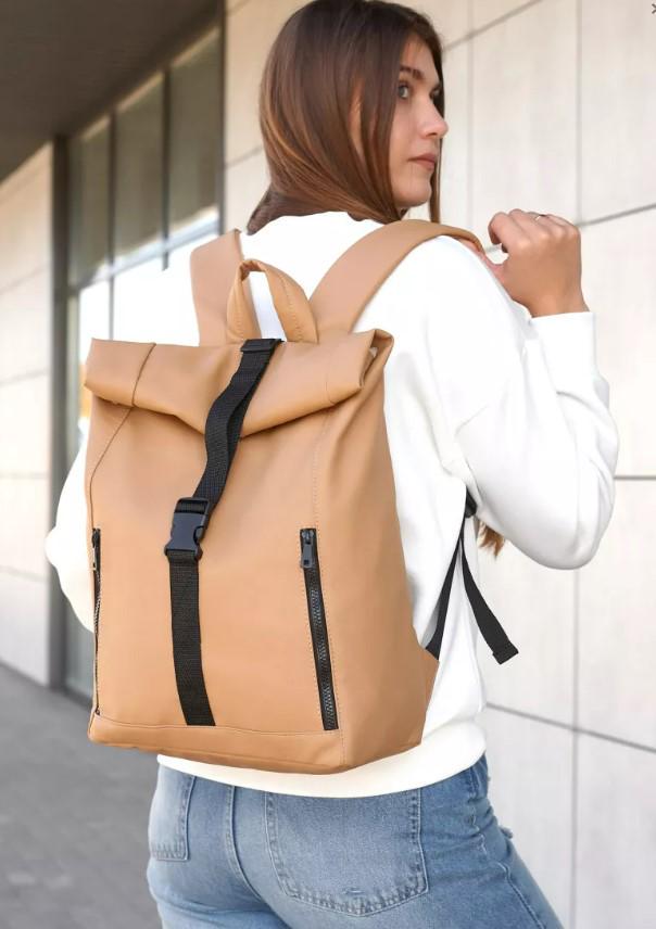 Рюкзак женский Sambag RollTop One Бежевый (24208026) - фото 6 Рюкзак женский Sambag RollTop One Бежевый (24208026) - фото 6