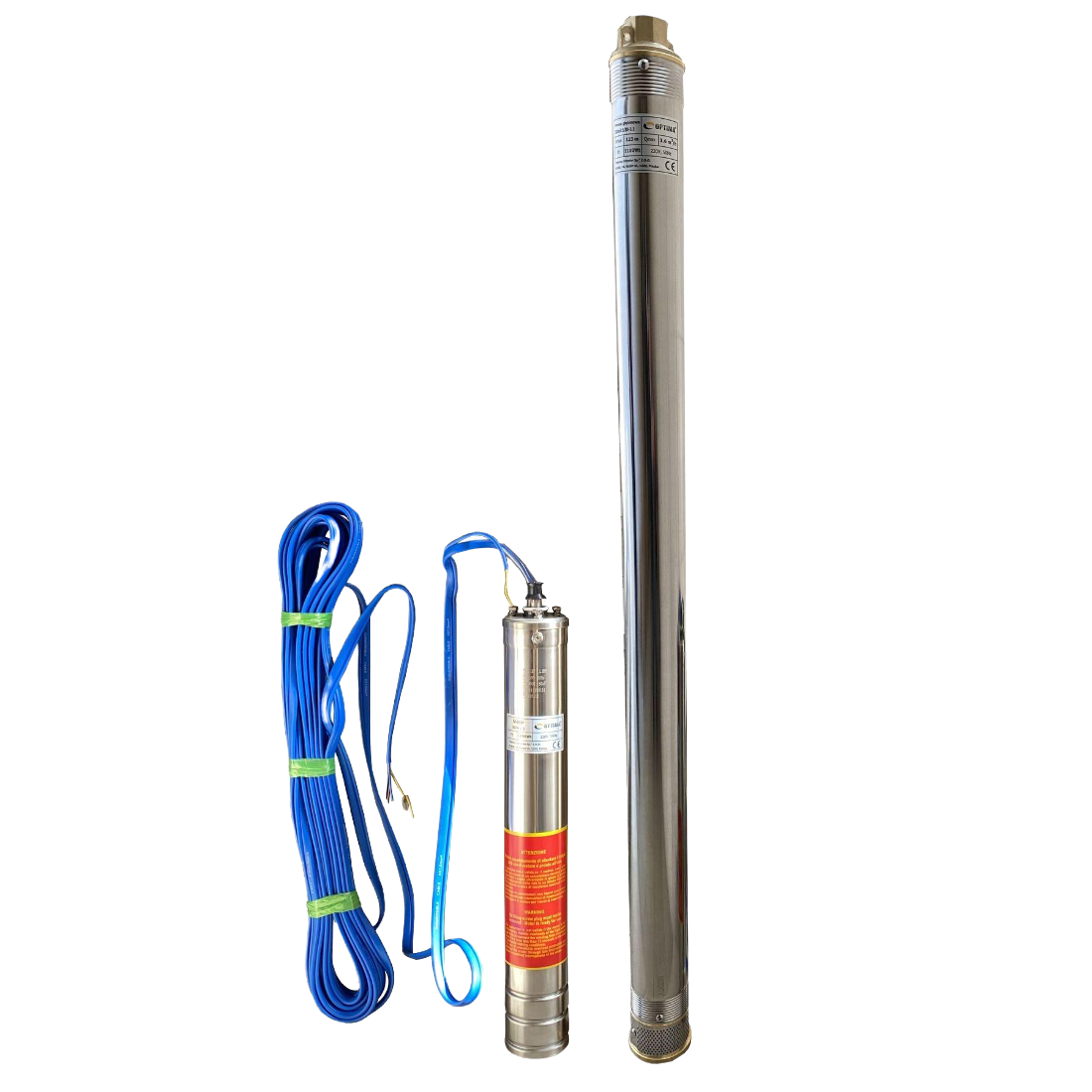 Насос скважинный Optima3SDm2,5/30 NEW 1,1 кВт с повышенной стойкостью к песку 3" 124 м с пультом и кабелем 15 м
