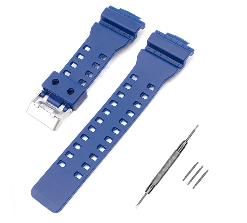 Ремінець для Casio G-Shock GA-100/110 Blue SI (3916)