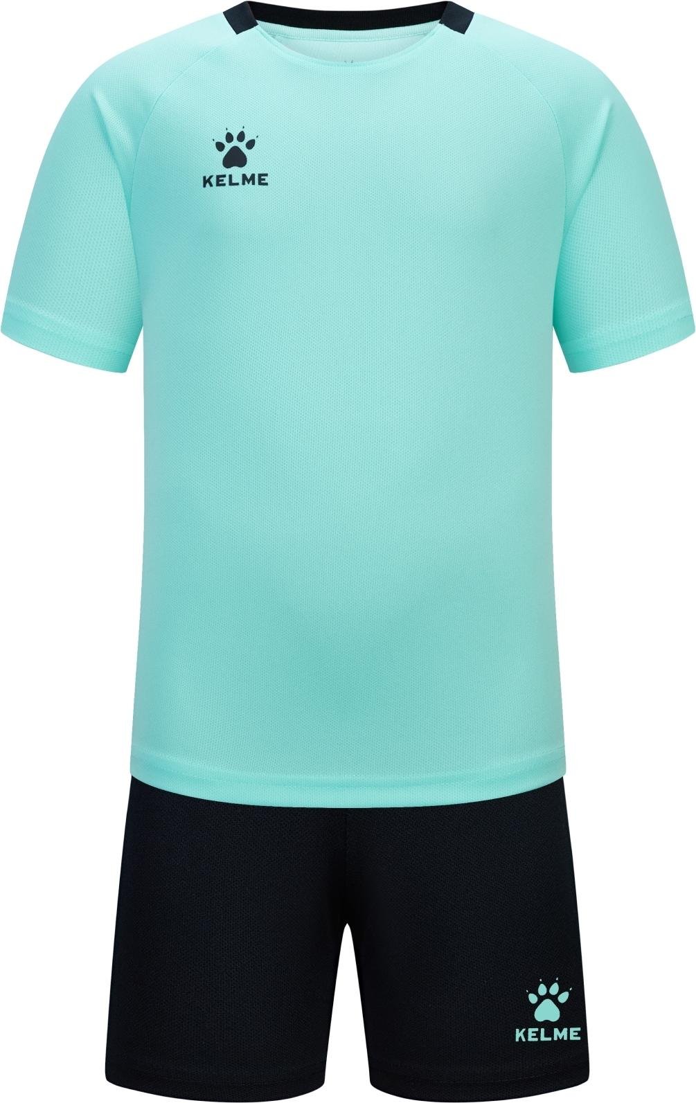 Комплект футбольной формы детский KELME LUGO 150 см Бирюзово-черный (8451ZB3245.9405)