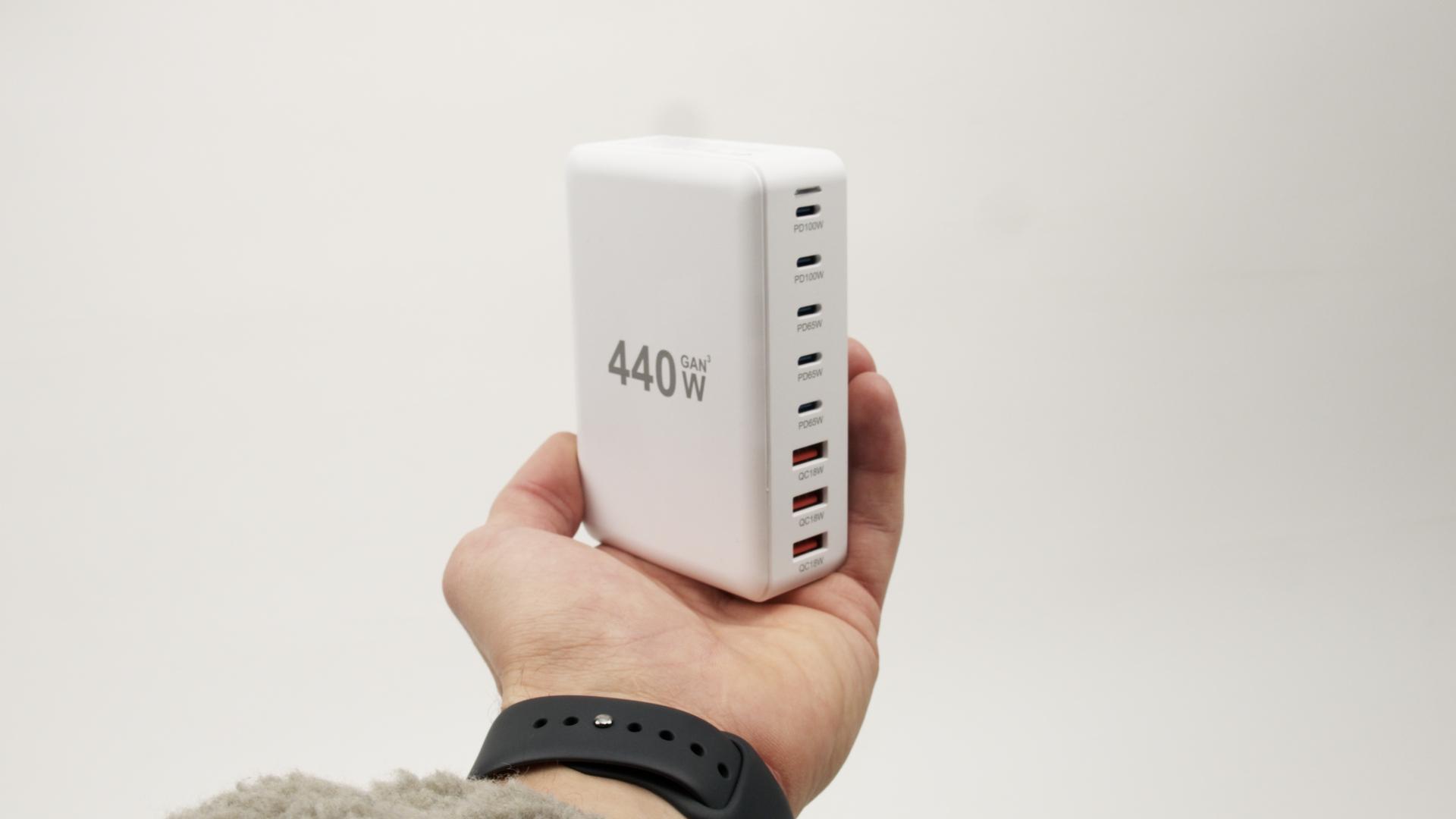 Зарядное устройство быстрое GAN3 PD power delivery восемь портов 440 Вт - фото 6 Зарядное устройство быстрое GAN3 PD power delivery восемь портов 440 Вт - фото 6