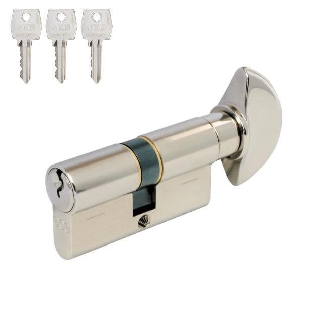 Цилиндр замка AGB Mod.600 90 мм 45х45Т ключ-тумблер Никель матовый (C620.16.40.40)
