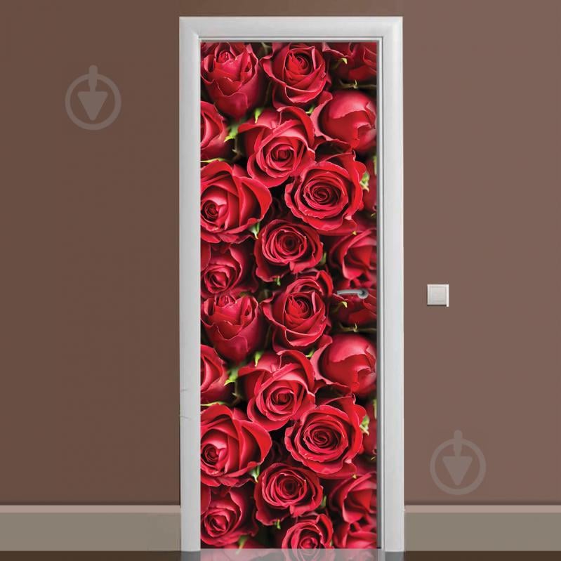 Наклейка на двері Zatarga Бутони троянд 650х2000 мм Червоний (z180208 dv)