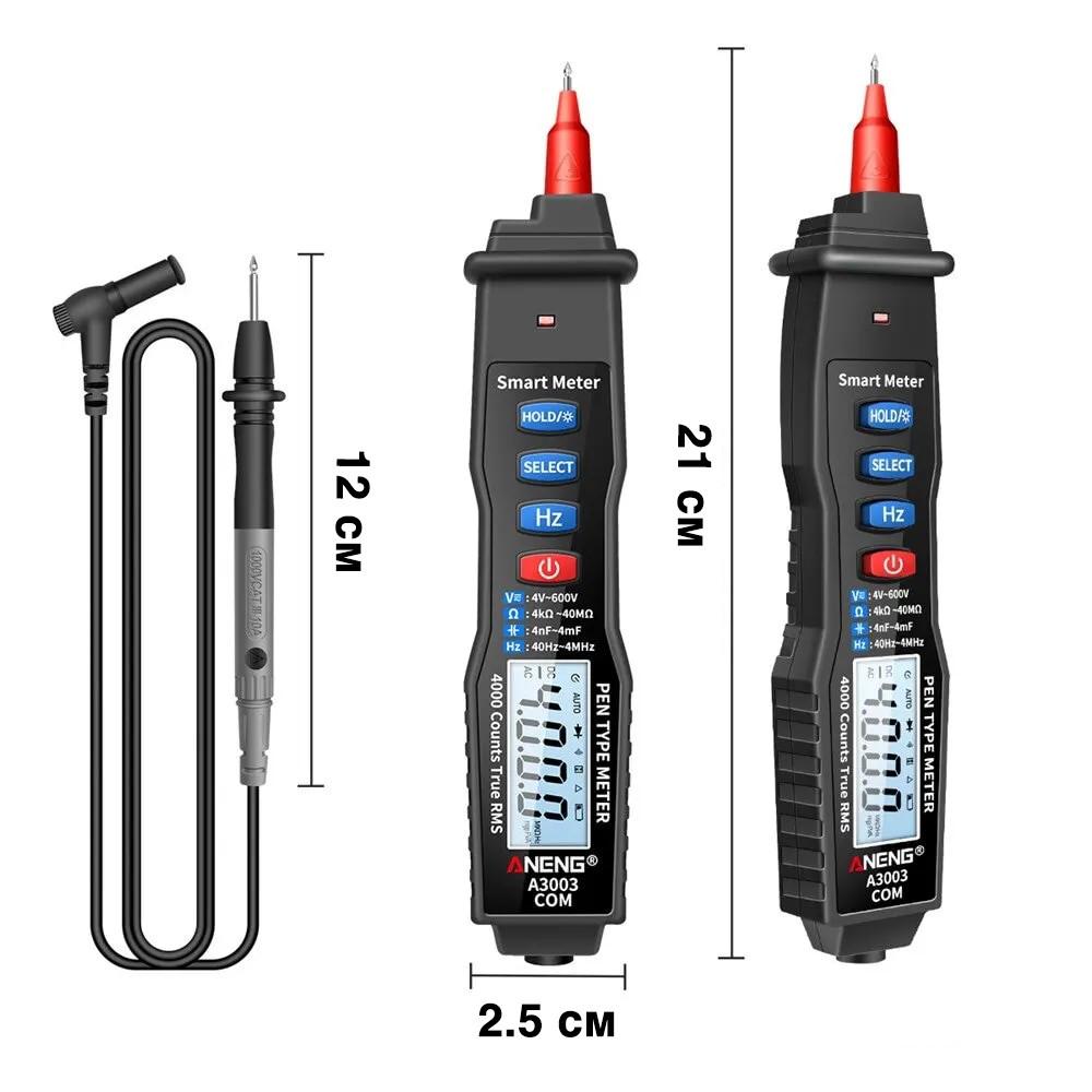 Мультиметр перьевой ANENG A3003 бесконтактный с подсветкой Черный - фото 3