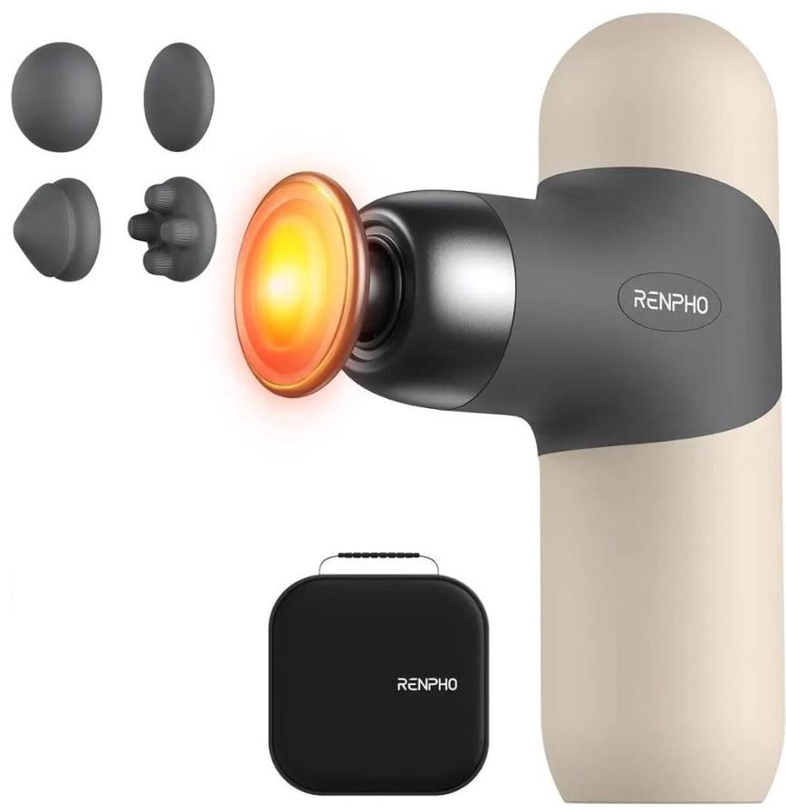 Масажер перкусійний RENPHO Mini Thermal Massage Gun 4 швидкості до 3000 уд/хв з підігрівом