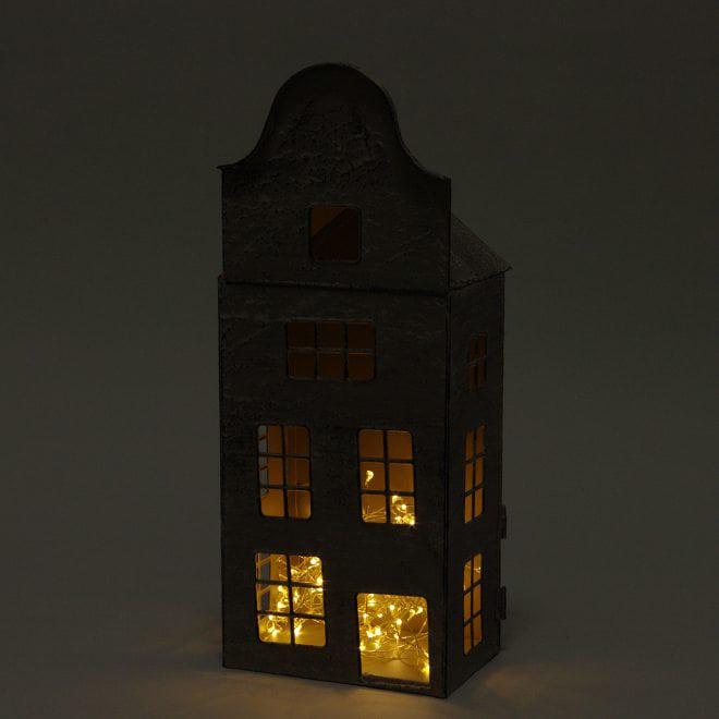 Свічник Flora Будиночок металевий 33 см Сірий (39567) - фото 2