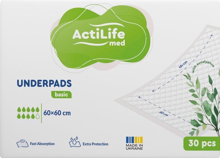 Пеленки гигиенические впитывающие ActiLife Med Basic 60х60 см 30 шт. (2647577665) - фото 1 Пеленки гигиенические впитывающие ActiLife Med Basic 60х60 см 30 шт. (2647577665) - фото 1