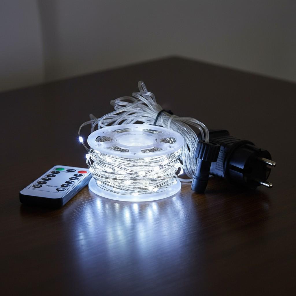 Гирлянда-нить Роса сетевая с пультом на медном проводе 50 м 500LED Белый/Белый (500L50MWW) Гирлянда-нить Роса сетевая с пультом на медном проводе 50 м 500LED Белый/Белый (500L50MWW)