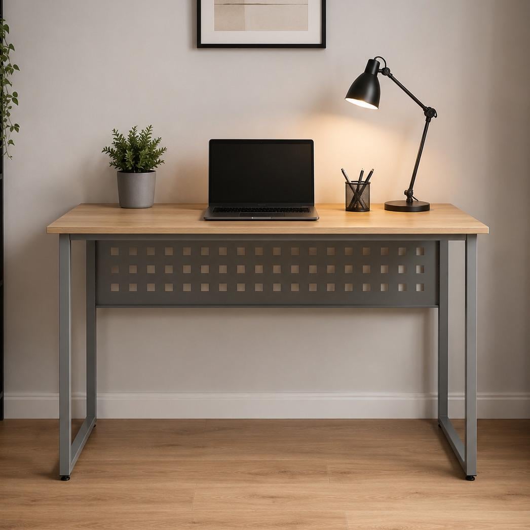 Стол письменный Ferrum-decor Майк металл/ДСП 16 мм 75x140x60 см Серый/Дуб Кремона Торро (FRD-108347)