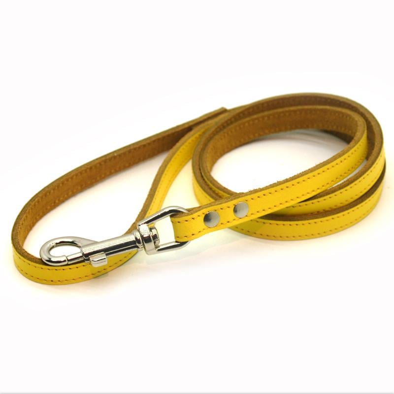 Поводок для собак и кошек Zoo-hunt Весна кожаный 1,4/120 см Желтый