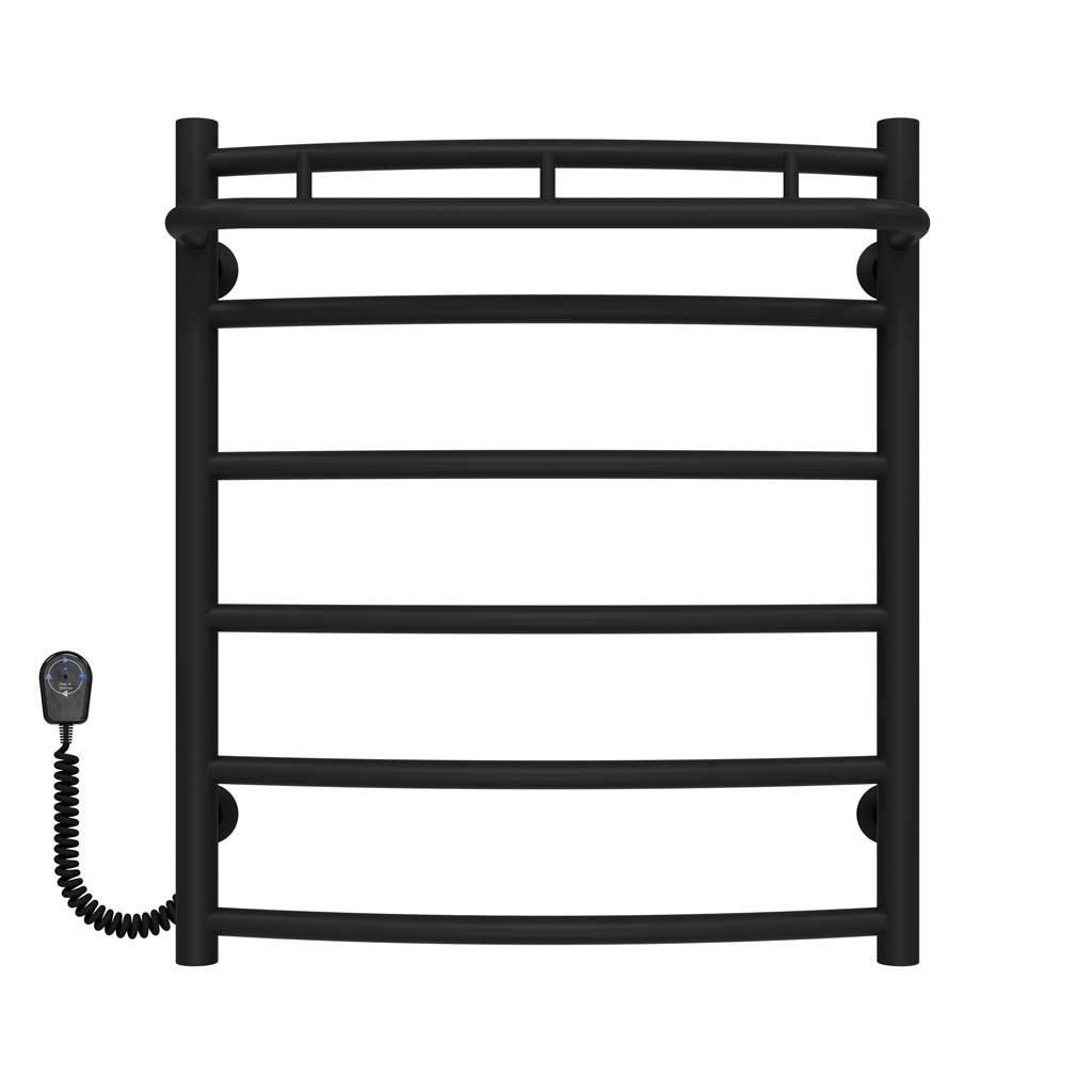 Полотенцесушитель электрический Deffi Классик N П6 EF16 левое подключение нержавеющая сталь 500х600 мм Черный (C.KN.60.50.6.EBL5)