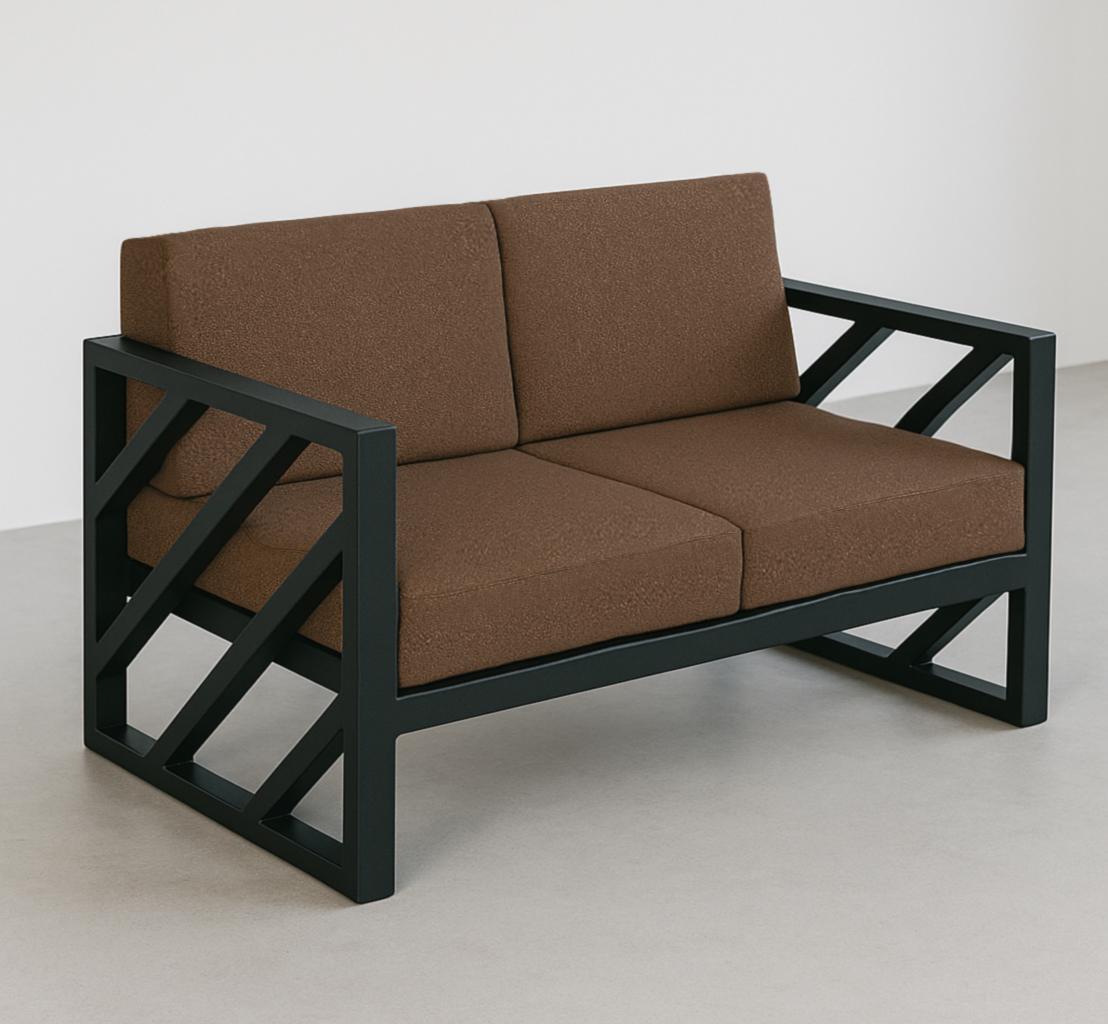 Диван металлический Tobi Sho Гранд/DV4 с подушками 750х1300х700 мм рогожка Коричневый/08 (DV40R523) - фото 1