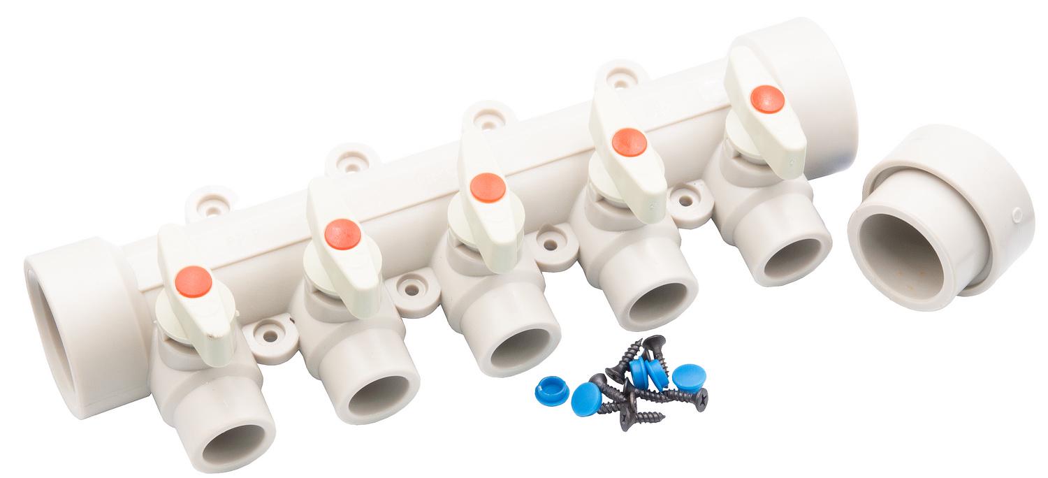 Коллектор KOER 40x20 PPR 5-way с шаровыми кранами (K0172.PRO) Коллектор KOER 40x20 PPR 5-way с шаровыми кранами (K0172.PRO)