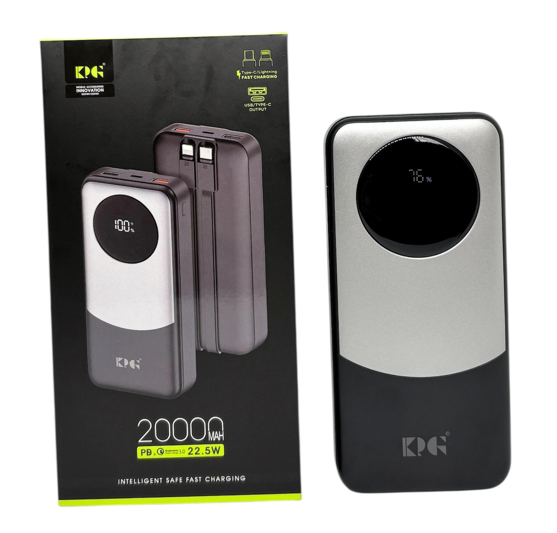 Повербанк с кабелями KPG-202X/20000 mAh/22,5W QC