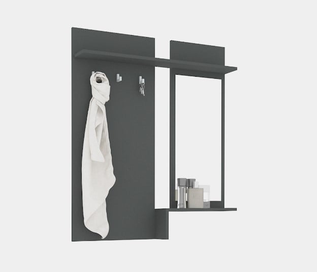 Вішалка настінна Мастер Форм із дзеркалом 90х14х110 см Антрацит (6499c9e3503f18774544416c) Вішалка настінна Мастер Форм із дзеркалом 90х14х110 см Антрацит (6499c9e3503f18774544416c)