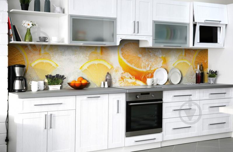 Наклейка виниловая кухонный фартук  Zatarga  "Апельсины во льду"  600х2500 мм