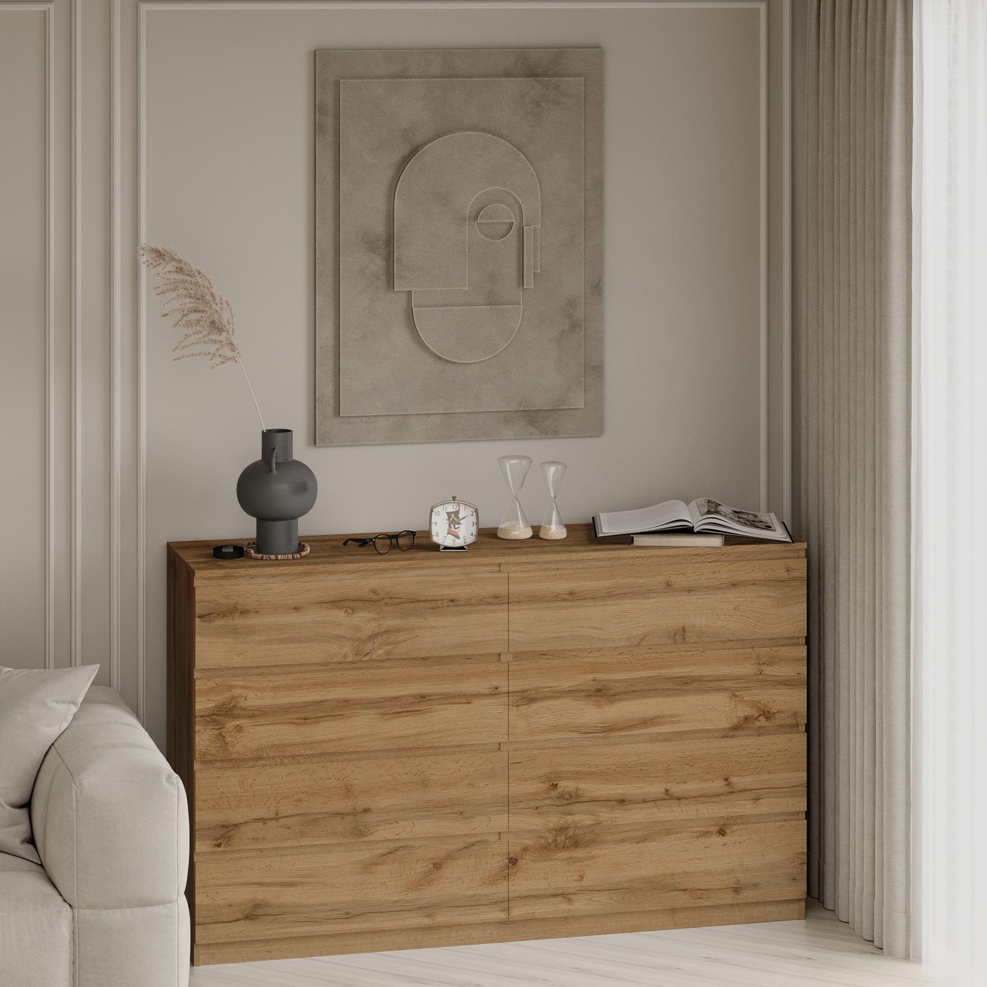 Комод на 8 шухляд без ручок Line KF8 1400x450x1035 мм Дуб Аппалачі - фото 1