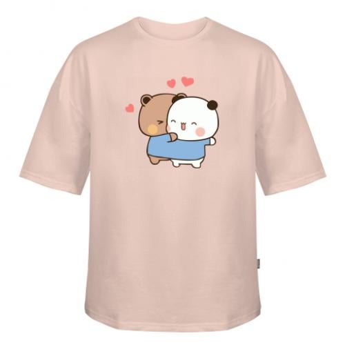 Футболка оверсайз Owi Bubu Dudu сouple XL Бежевый (15762798-11-193925-XL)