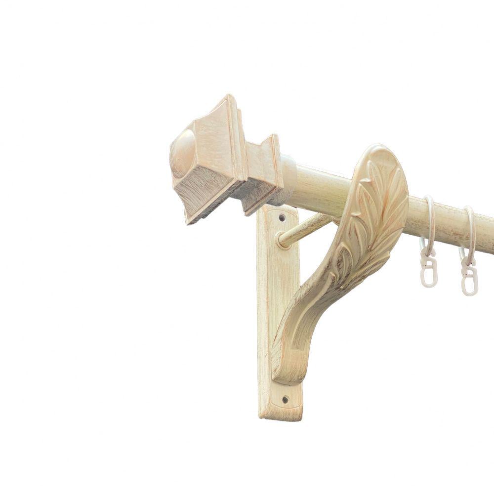 Карниз Orvit Борджеза металевий однорядний ретро гладка труба кільце металеве 25 мм 240 см Біле Золото (00-00010528)