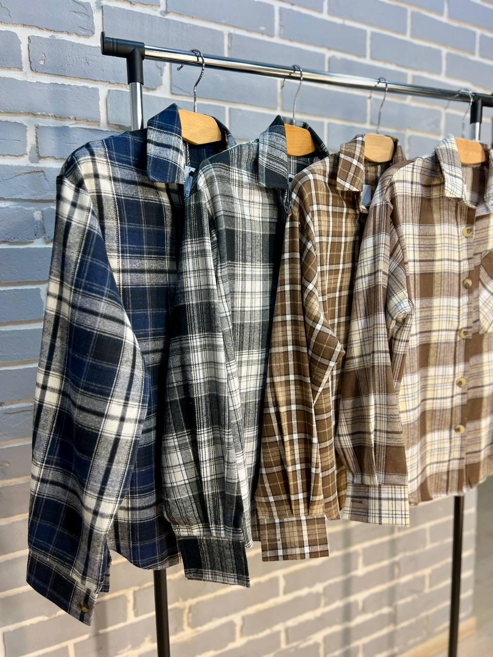 Сорочка жіноча Ariadna 8051 картата оверсайз байкова OS Темно-синій (2574) - фото 7