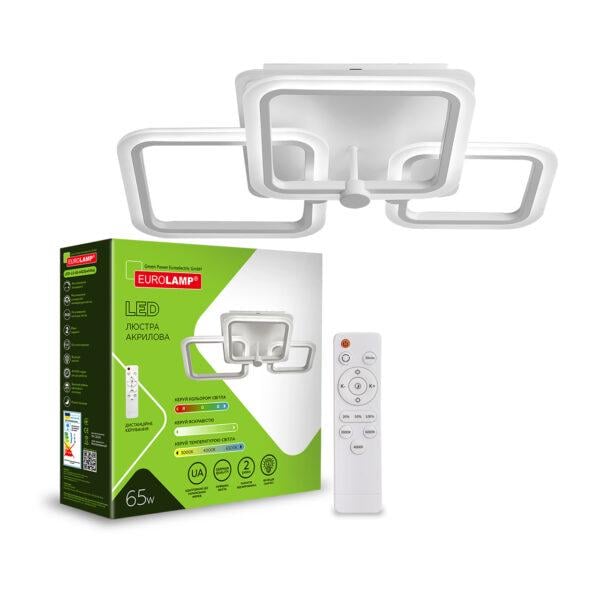 Люстра LED Eurolamp M23 квадратная 65W 3000-6500K (35889214)