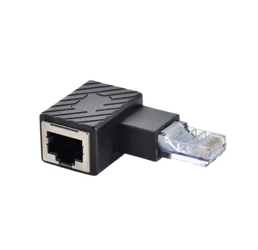 Переходник RJ45 MtoF LAN 90° правый Черный (398793627)