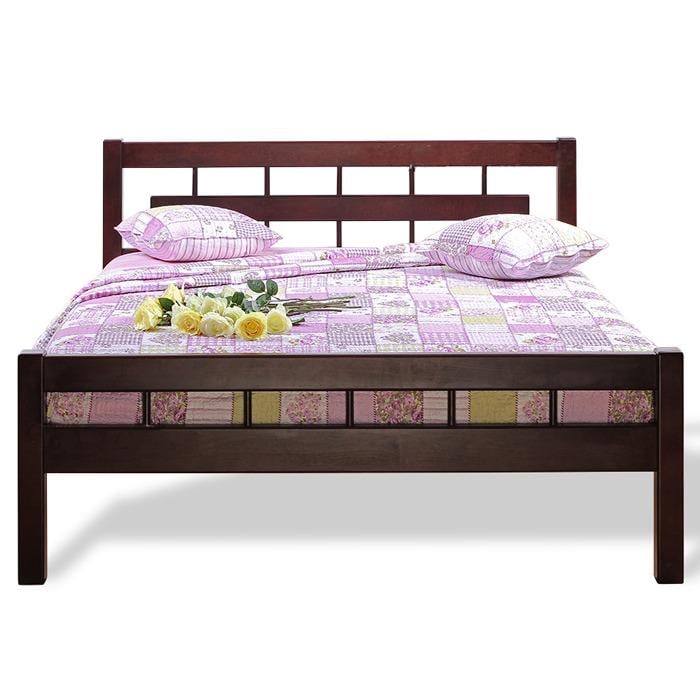 Кровать классическая двуспальная деревянная Микс Мебель Альмерия 160х200 см без матраса Каштан