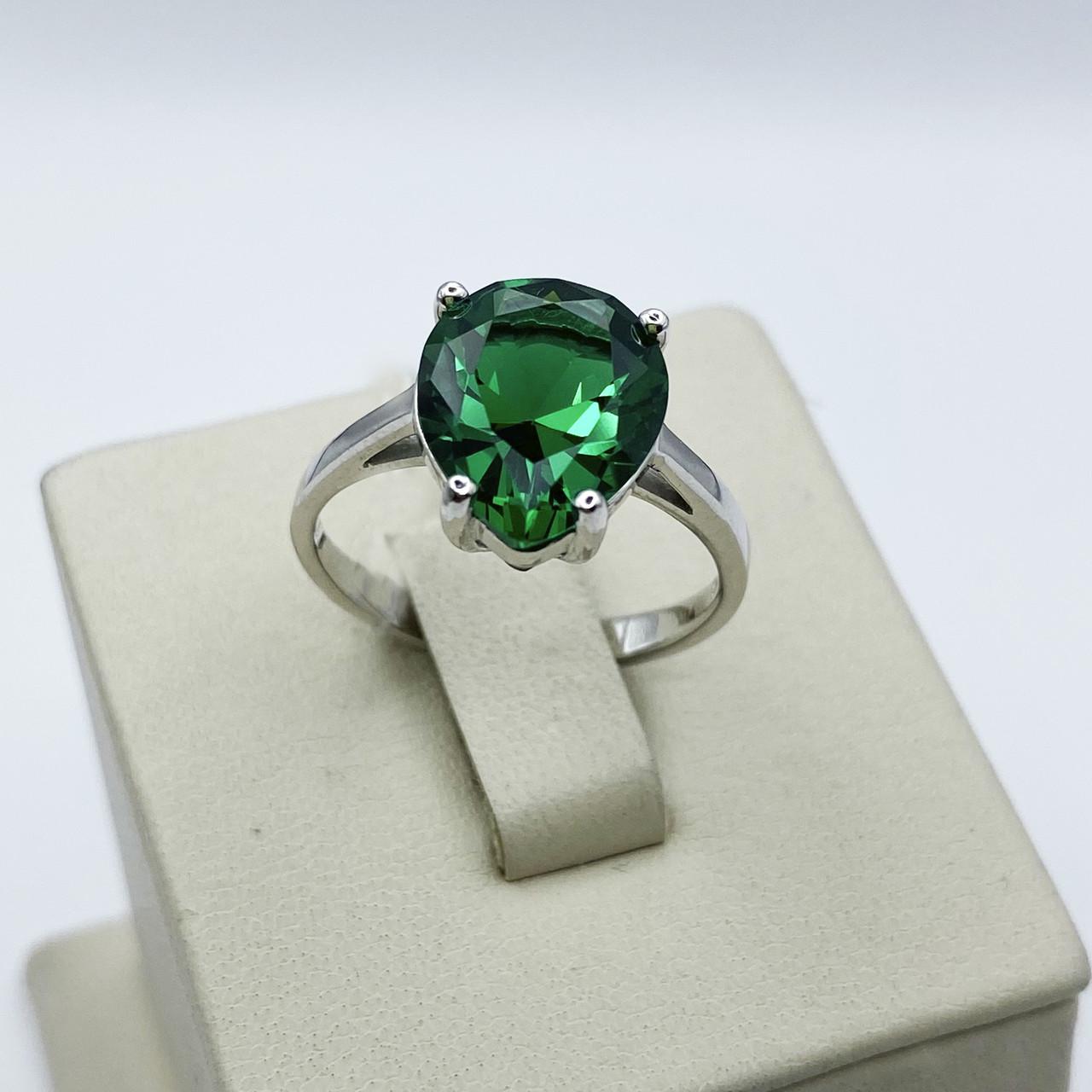 Кольцо серебряное с nano изумрудом р. 18 3,51 г (1936491277)