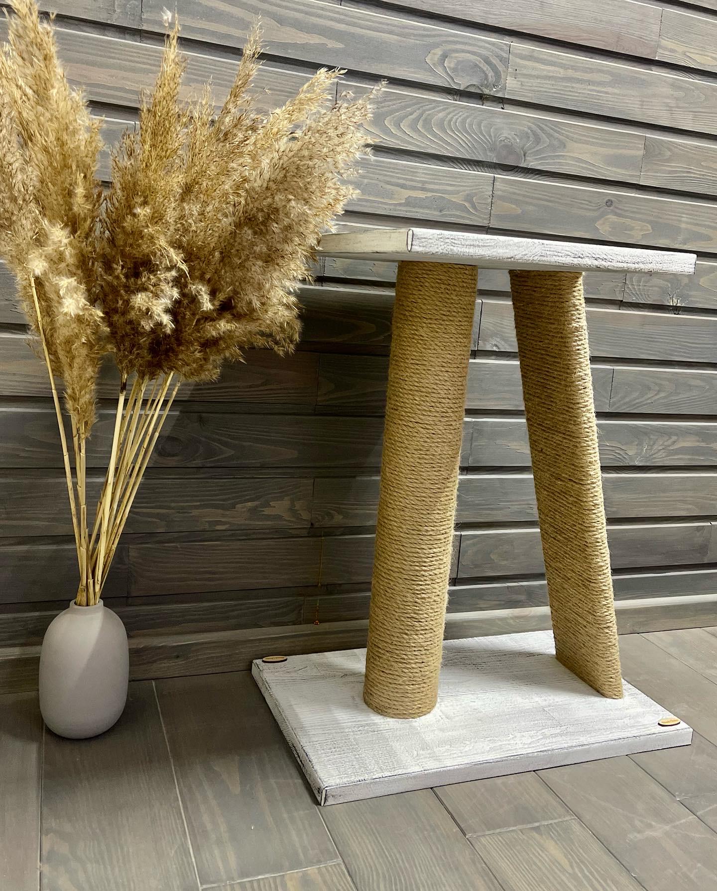 Когтеточка для кошек деревянная 40х50х60 Бело-серый (175) - фото 3 Когтеточка для кошек деревянная 40х50х60 Бело-серый (175) - фото 3